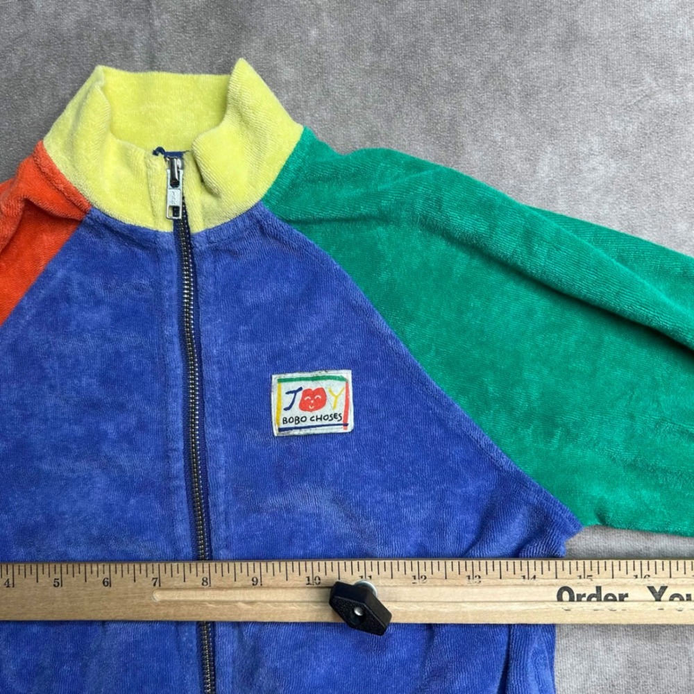 Bobo Choses Kids Joy Colorblock Terry Zip Jacket Multi 4-5Y 110cm B125AC048 - Picture 5 of 7